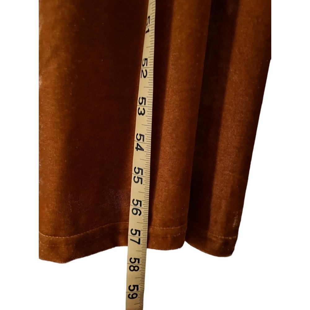 Maxi Dress Small Gold Velour Long Sleeve - Picture 8 of 9